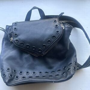 BCBG‎ black leather small backpack
